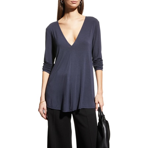 Capsule 121 The Zodiac Libra V-Neck Top Navy Blue Size Small Comfortable Travel - Picture 1 of 15